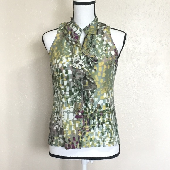 Ann Taylor Tops - Ann Taylor Green Ruffle Top